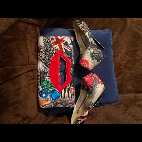 MultiColor Stiletto Platform Heel & Purse - Picture 5 of 8